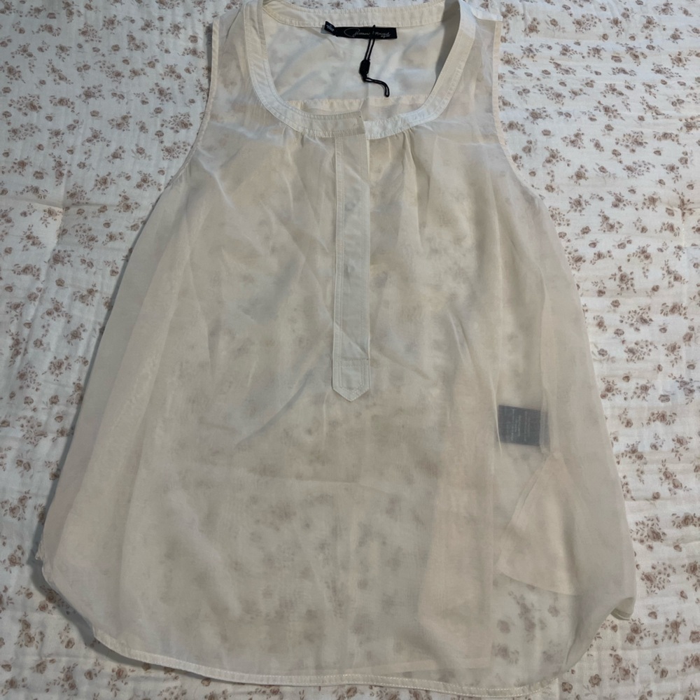 Sheer Cream tank top